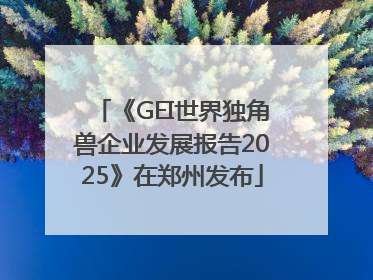 《GEI世界独角兽企业发展报告2025》在郑州发布