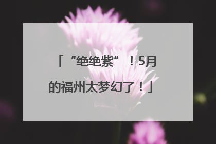 “绝绝紫”！5月的福州太梦幻了！