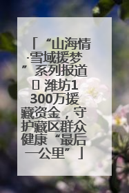 “山海情·雪域援梦”系列报道⑪ 潍坊1300万援藏资金，守护藏区群众健康“最后一公里”