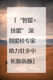 “智援+技援” 深圳援桂专家助力壮乡中医焕新颜