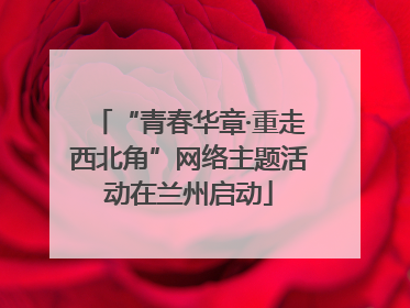 “青春华章·重走西北角”网络主题活动在兰州启动