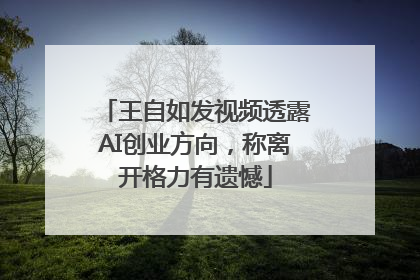 王自如发视频透露AI创业方向，称离开格力有遗憾