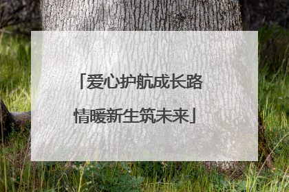 爱心护航成长路 情暖新生筑未来