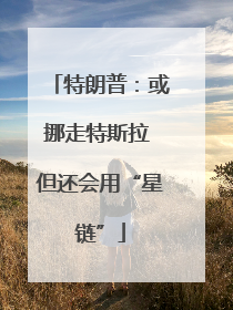 特朗普：或挪走特斯拉 但还会用“星链”