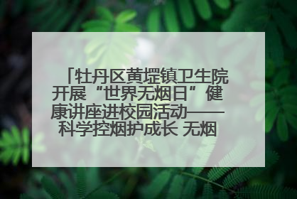 牡丹区黄堽镇卫生院开展“世界无烟日”健康讲座进校园活动——科学控烟护成长 无烟环境助健康