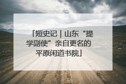 短史记｜山东“提学副使”亲自更名的平原闲道书院