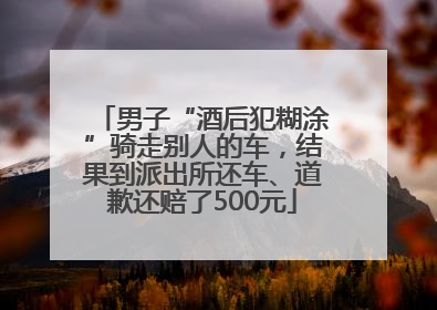 男子“酒后犯糊涂”骑走别人的车，结果到派出所还车、道歉还赔了500元