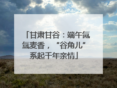 甘肃甘谷：端午氤氲麦香，“谷角儿”系起千年亲情