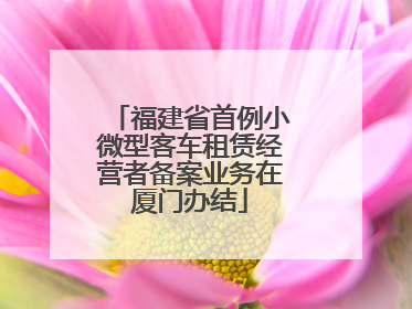 福建省首例小微型客车租赁经营者备案业务在厦门办结