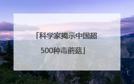 科学家揭示中国超500种毒蘑菇
