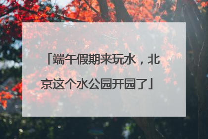 端午假期来玩水，北京这个水公园开园了