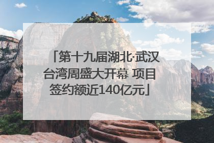 第十九届湖北·武汉台湾周盛大开幕 项目签约额近140亿元