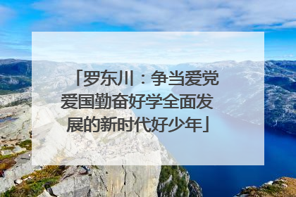 罗东川：争当爱党爱国勤奋好学全面发展的新时代好少年