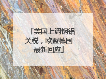 美国上调钢铝关税，欧盟德国最新回应