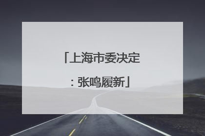 上海市委决定：张鸣履新
