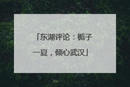 东湖评论：栀子一夏，倾心武汉