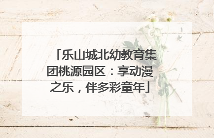 乐山城北幼教育集团桃源园区：享动漫之乐，伴多彩童年