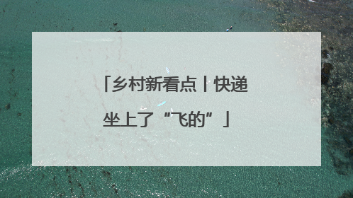 乡村新看点丨快递坐上了“飞的”