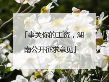 事关你的工资，湖南公开征求意见
