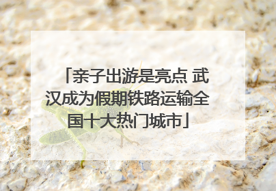 亲子出游是亮点 武汉成为假期铁路运输全国十大热门城市