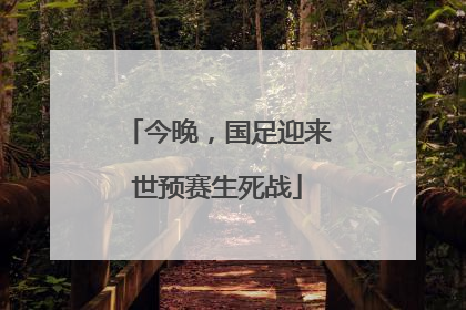 今晚，国足迎来世预赛生死战