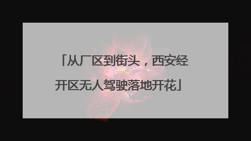 从厂区到街头，西安经开区无人驾驶落地开花