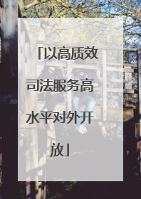 以高质效司法服务高水平对外开放