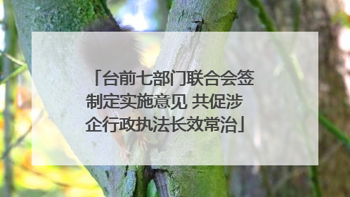 台前七部门联合会签制定实施意见 共促涉企行政执法长效常治