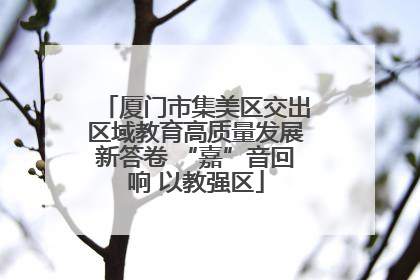 厦门市集美区交出区域教育高质量发展新答卷 “嘉”音回响 以教强区