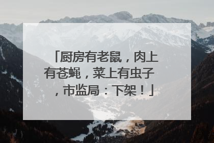 厨房有老鼠，肉上有苍蝇，菜上有虫子，市监局：下架！
