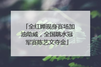 全红婵现身赛场加油助威，全国跳水冠军赛陈艺文夺金