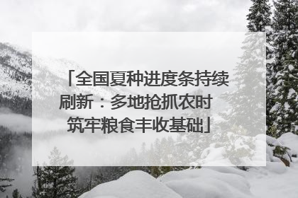 全国夏种进度条持续刷新：多地抢抓农时 筑牢粮食丰收基础