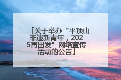 关于举办“平顶山非遗新青年，2025再出发”网络宣传活动的公告