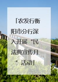 农发行衡阳市分行深入开展“民法典宣传月”活动