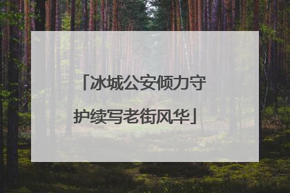 冰城公安倾力守护续写老街风华