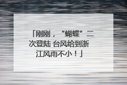 刚刚，“蝴蝶”二次登陆 台风给到浙江风雨不小！