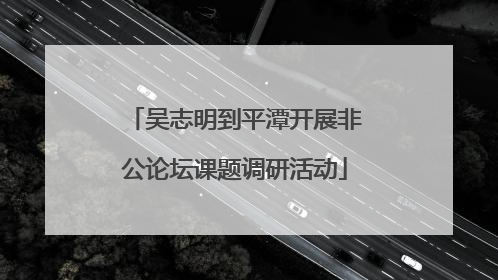 吴志明到平潭开展非公论坛课题调研活动