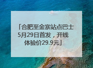 合肥至金寨站点巴士5月29日首发，开线体验价29.9元