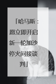 哈马斯：愿立即开启新一轮加沙停火间接谈判
