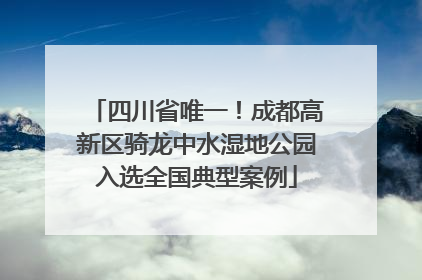 四川省唯一！成都高新区骑龙中水湿地公园入选全国典型案例