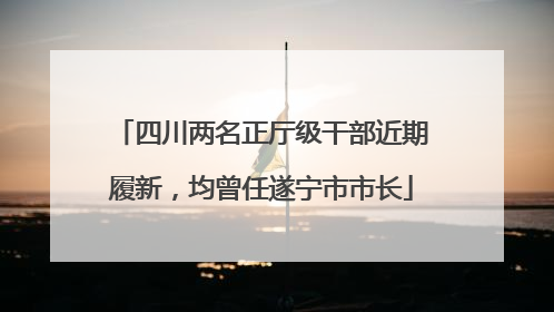 四川两名正厅级干部近期履新，均曾任遂宁市市长