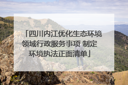 四川内江优化生态环境领域行政服务事项 制定环境执法正面清单