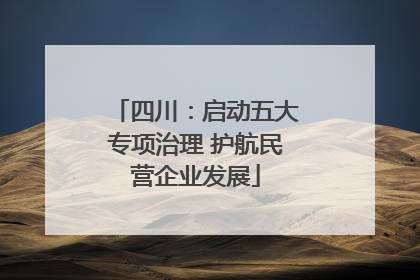 四川：启动五大专项治理 护航民营企业发展