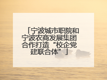 宁波城市职院和宁波农商发展集团合作打造“校企党建联合体”