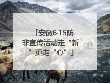 安徽6·15防非宣传活动走“新”更走“心”
