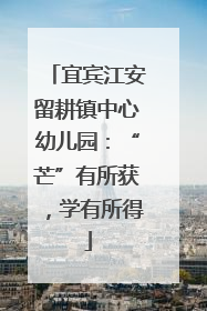 宜宾江安留耕镇中心幼儿园：“芒”有所获，学有所得