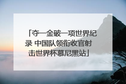 夺一金破一项世界纪录 中国队领衔收官射击世界杯慕尼黑站