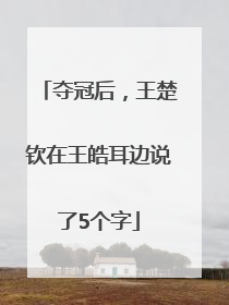夺冠后，王楚钦在王皓耳边说了5个字