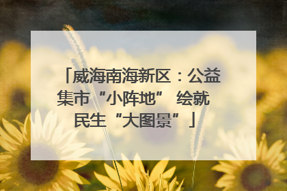 威海南海新区：公益集市“小阵地” 绘就民生“大图景”