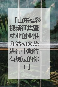 山东福彩视频征集暨就业创业推介活动火热进行中期待有想法的你！